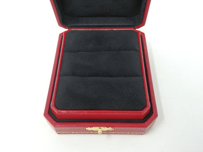 Cartier Double Wedding Band Pair Ring Presentation Box Red Empty w/ 2 Holders