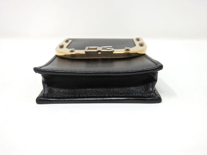 Dolce & Gabbana DG Logo Black Leather Cigarette Case Gold Tone Box Card Rare JPN