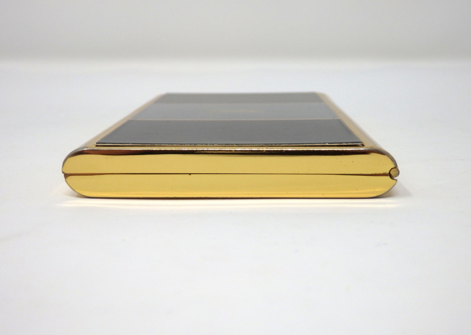 YVES SAINT LAURENT YSL Logo Vintage Cigarette Holder Card Case Gold Black Gray