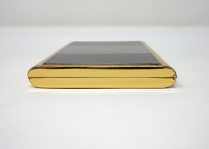 YVES SAINT LAURENT YSL Logo Vintage Cigarette Holder Card Case Gold Black Gray