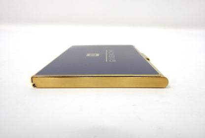 GIVENCHY Logo Card Case Holder Metal Navy × Gold with Box Unused Mint Classic