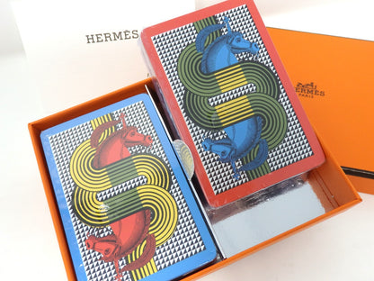 HERMES 2 Deck of Playing Cards Game Lithography Ecestor Horse Auth Sealed Gift
