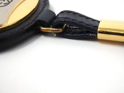 GUCCI Vintage G Logo Interlocking Silver Gold Key Chain Holder Ring Charm Box BK