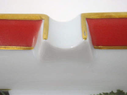 HERMES Ashtray Porcelain Exotic Bird Motif Interior Tableware Plate Gift Boxed