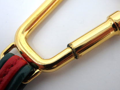 GUCCI Vintage Sherry Line Interlocking G Logo Keychain Holder Ring Charm Boxed