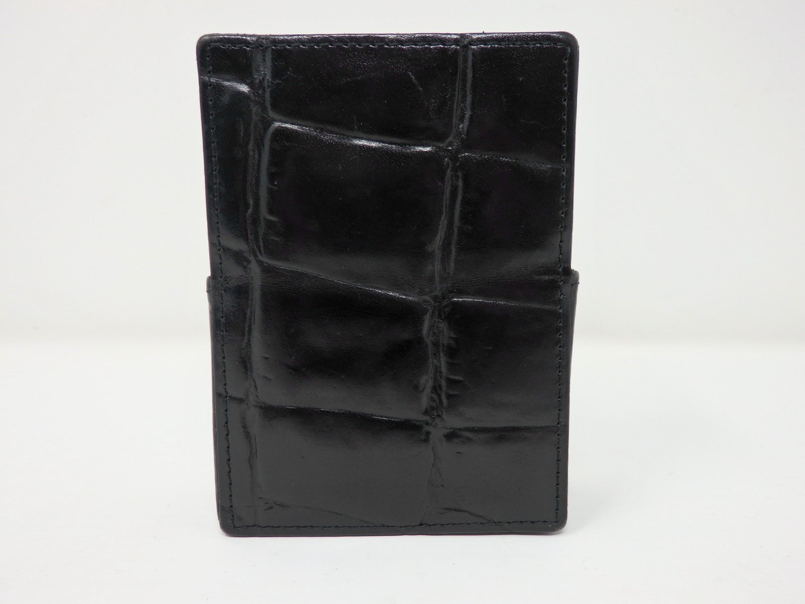 Jean Paul Gaultier Cigarette Case Black Croc Embossed Leather w/ Box Pouch RARE!