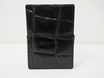 Jean Paul Gaultier Cigarette Case Black Croc Embossed Leather w/ Box Pouch RARE!