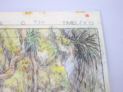 Studio Ghibli Princess Mononoke Double Postcard Original Picture Art Cel Layout