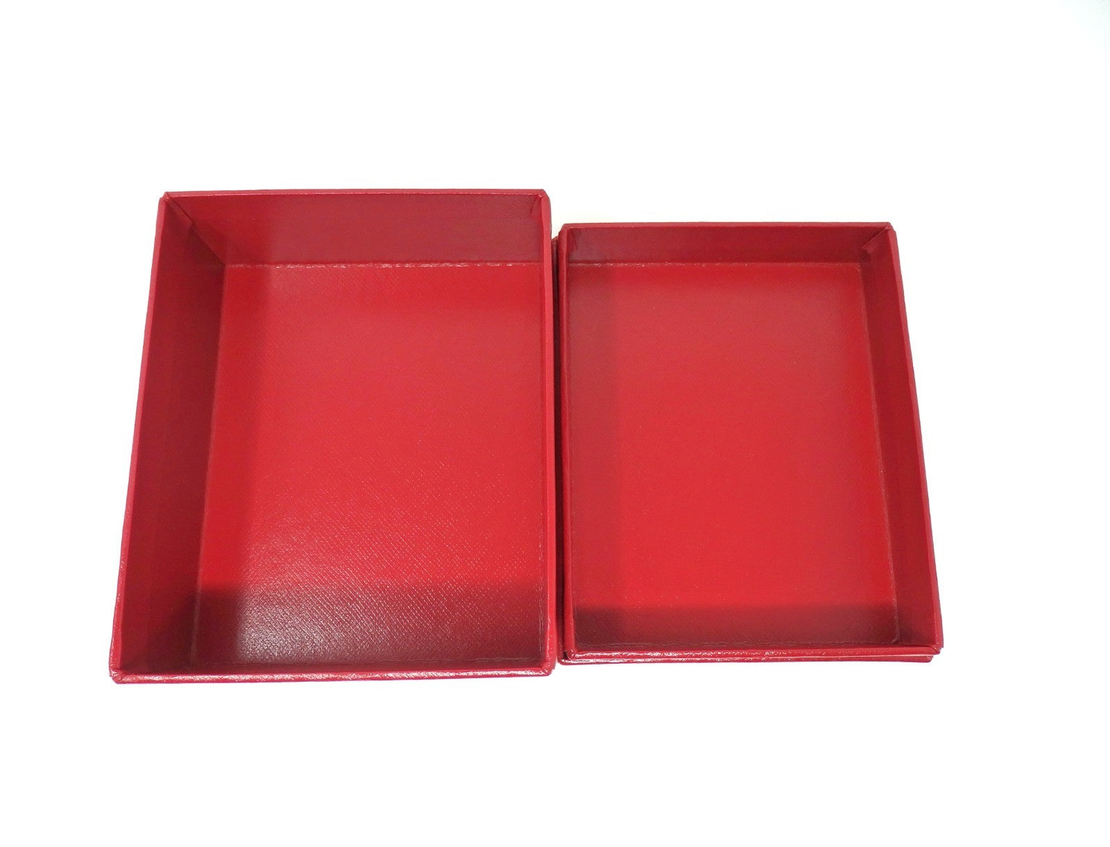 Cartier Double Wedding Band Pair Ring Presentation Box Red Empty w/ 2 Holders