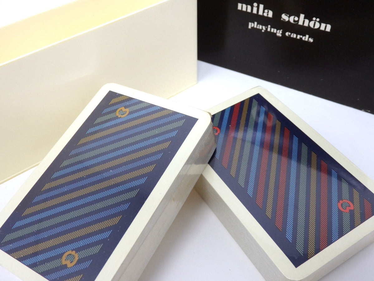mila schon 2 Deck Playing Cards Sealed Vintage Poker Game Auth Classic Box Rare
