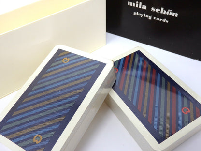 mila schon 2 Deck Playing Cards Sealed Vintage Poker Game Auth Classic Box Rare