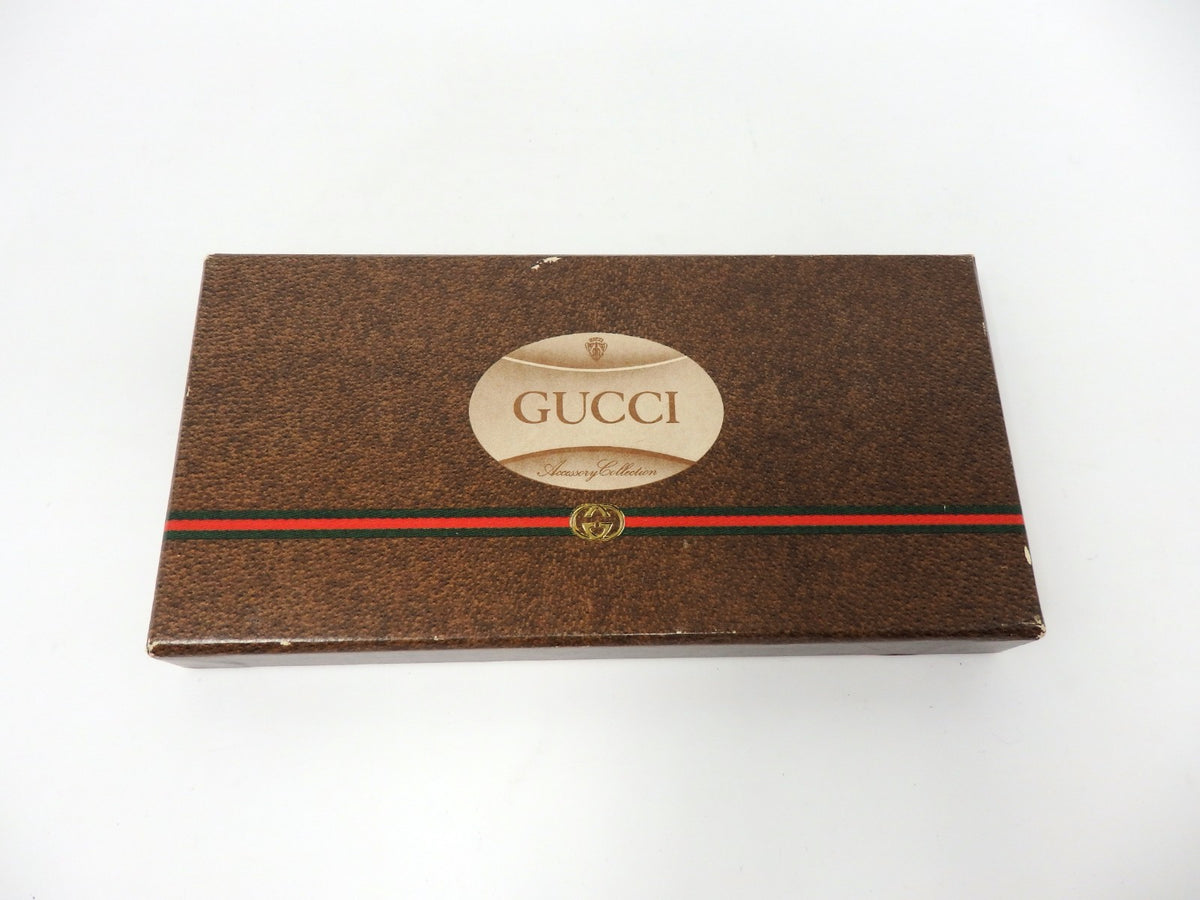 GUCCI Vintage G Logo Interlocking Silver Gold Key Chain Holder Ring Charm Box BK