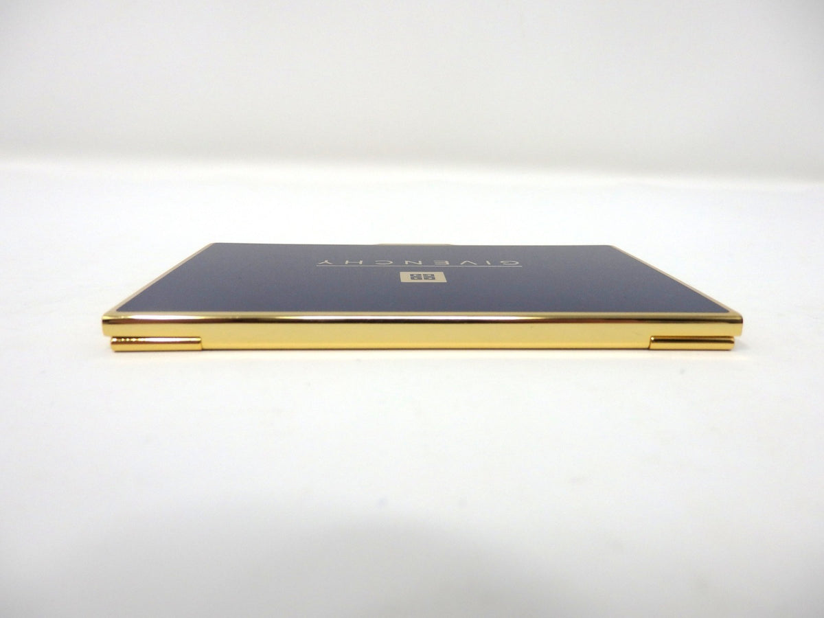 GIVENCHY Logo Card Case Holder Metal Navy × Gold with Box Unused Mint Classic