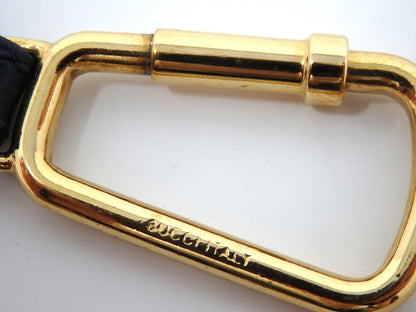 GUCCI Vintage G Logo Interlocking Silver Gold Key Chain Holder Ring Charm Box BK