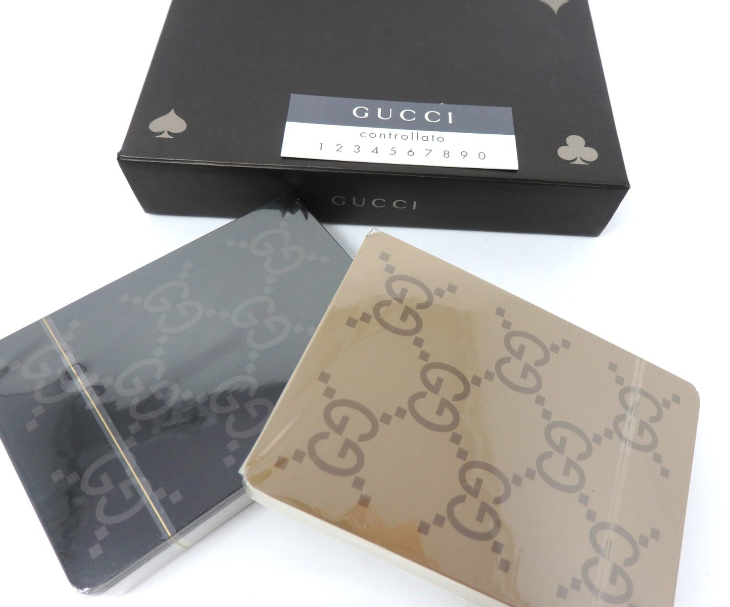 GUCCI 2 Deck Playing Cards Game Authe Classic Interlocking GG Logo Sealed w/ Box