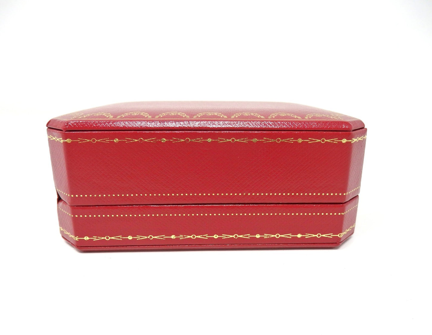 Cartier Double Wedding Band Pair Ring Presentation Box Red Empty w/ 2 Holders