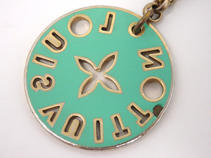 LOUIS VUITTON Porte Cles Looping Flower Bag Charm Key Ring Chain Pink Green Box