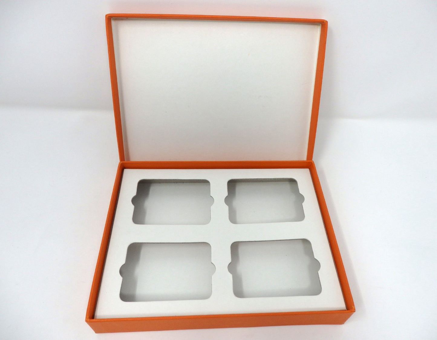HERMES Mini Ashtray Set 4 Plate Change Tray Bird Pattern Porcelain Interior Box