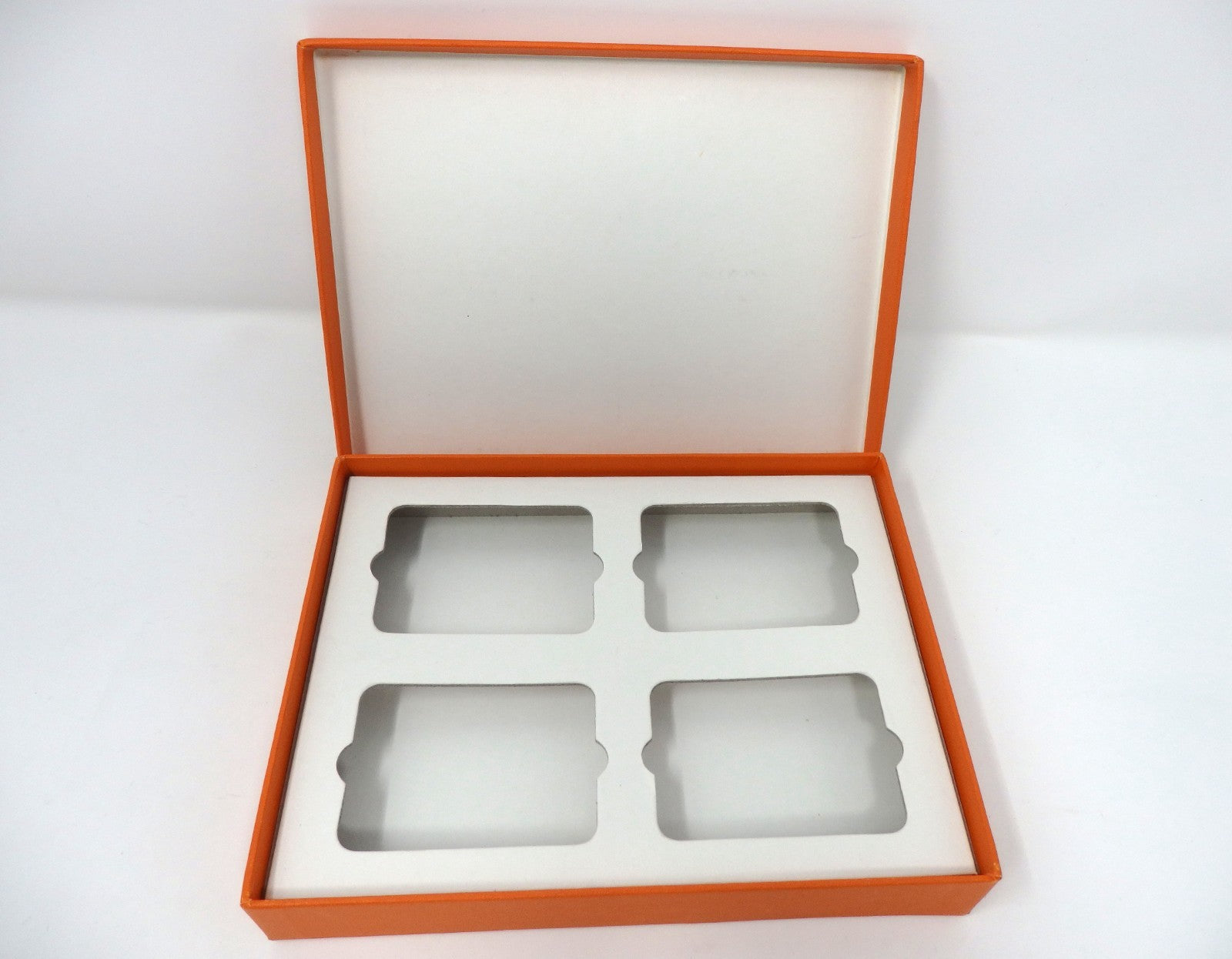 HERMES Mini Ashtray Set 4 Plate Change Tray Bird Pattern Porcelain Interior Box