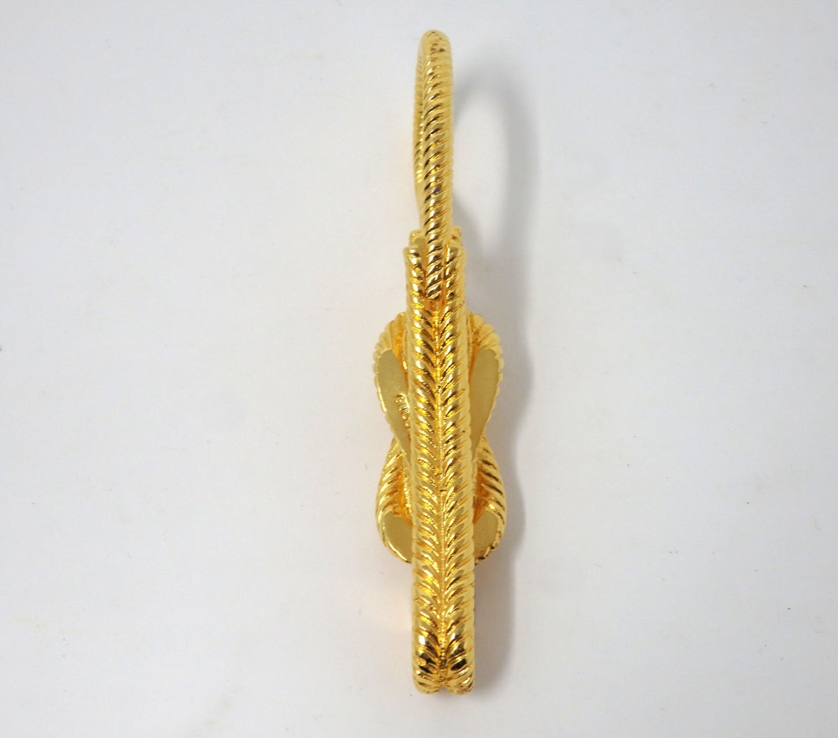 GUCCI Vintage GG Interlocking Gold Twist Motif Key Chain Holder Ring Charm Boxed