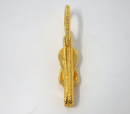 GUCCI Vintage GG Interlocking Gold Twist Motif Key Chain Holder Ring Charm Boxed