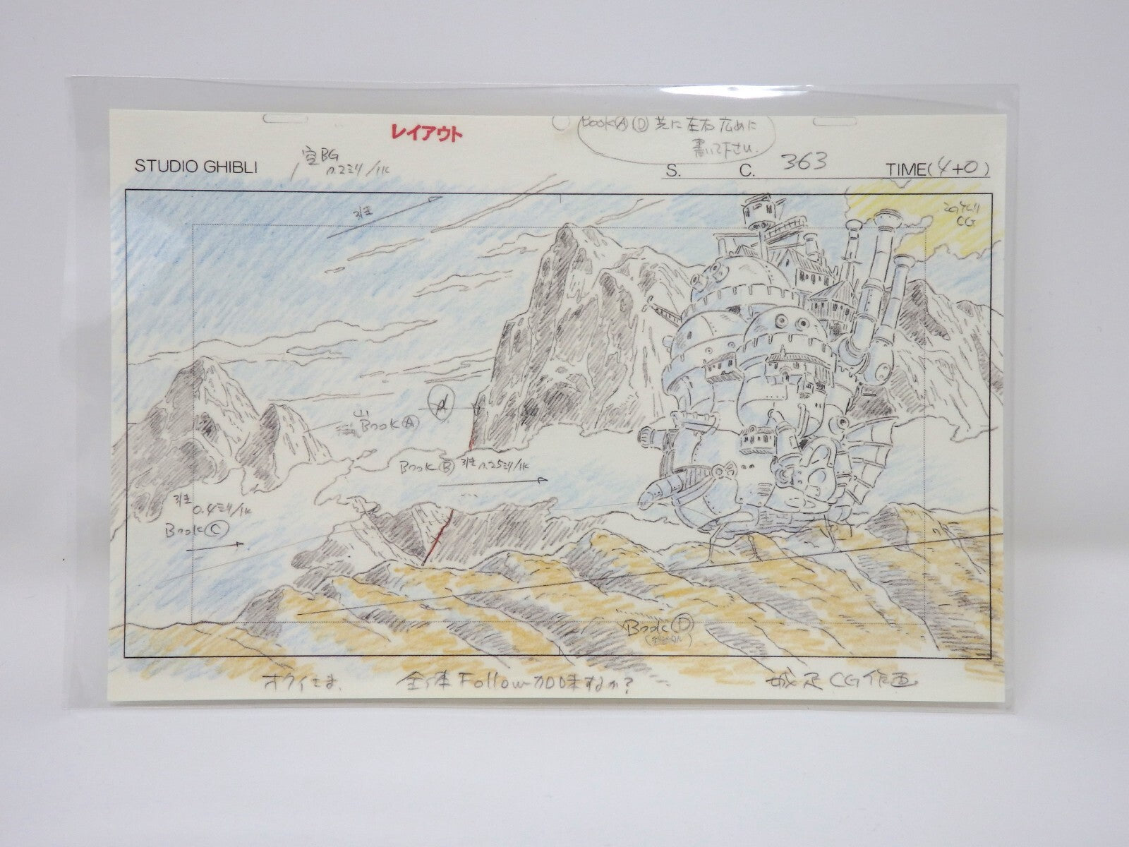 Studio Ghibli Howl's Moving Castle W Postcards Original Picture Art Cel Layout
