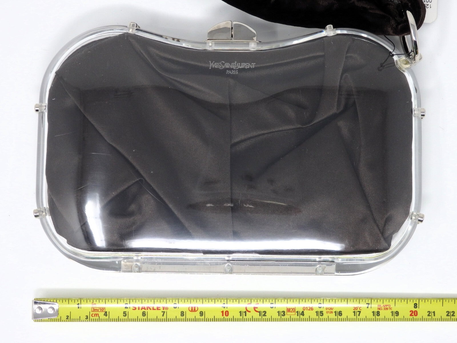 Yves Saint Laurent YSL Rive Gauche Vintage Plexiglass Clutch Bag Brown w/Tag