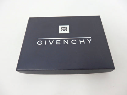 GIVENCHY Logo Card Case Holder Metal Navy × Gold with Box Unused Mint Classic