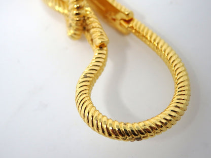 GUCCI Vintage GG Interlocking Gold Twist Motif Key Chain Holder Ring Charm Boxed
