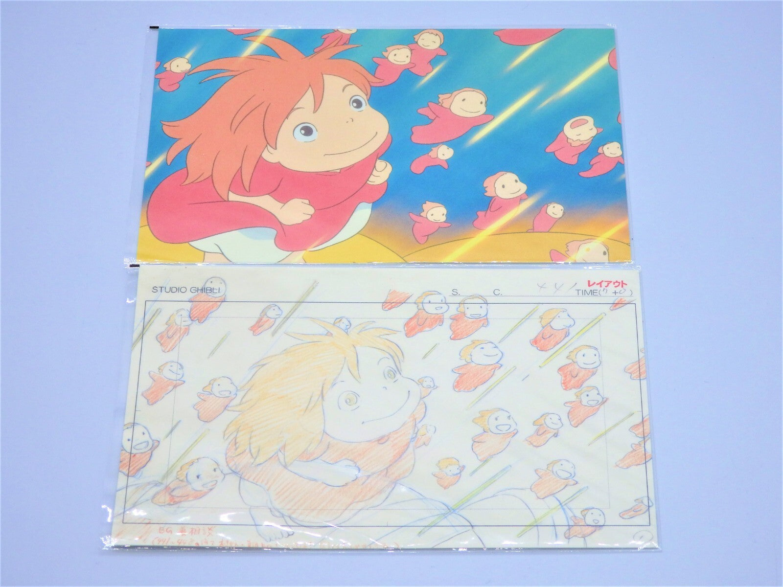Studio Ghibli PONYO W/ Postcard Original Picture Art Cel Layout Exhibition Mint