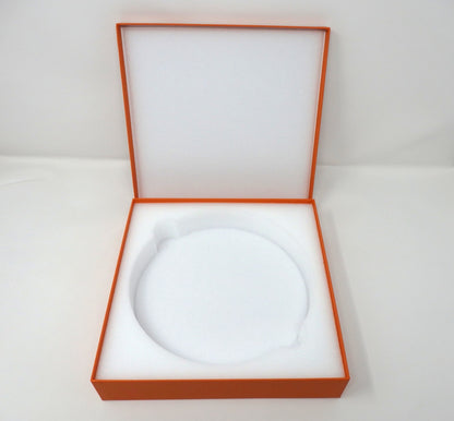 HERMES H Deco Porcelain Plate Black 21.5cm Tableware Dish w/ Box Made in France