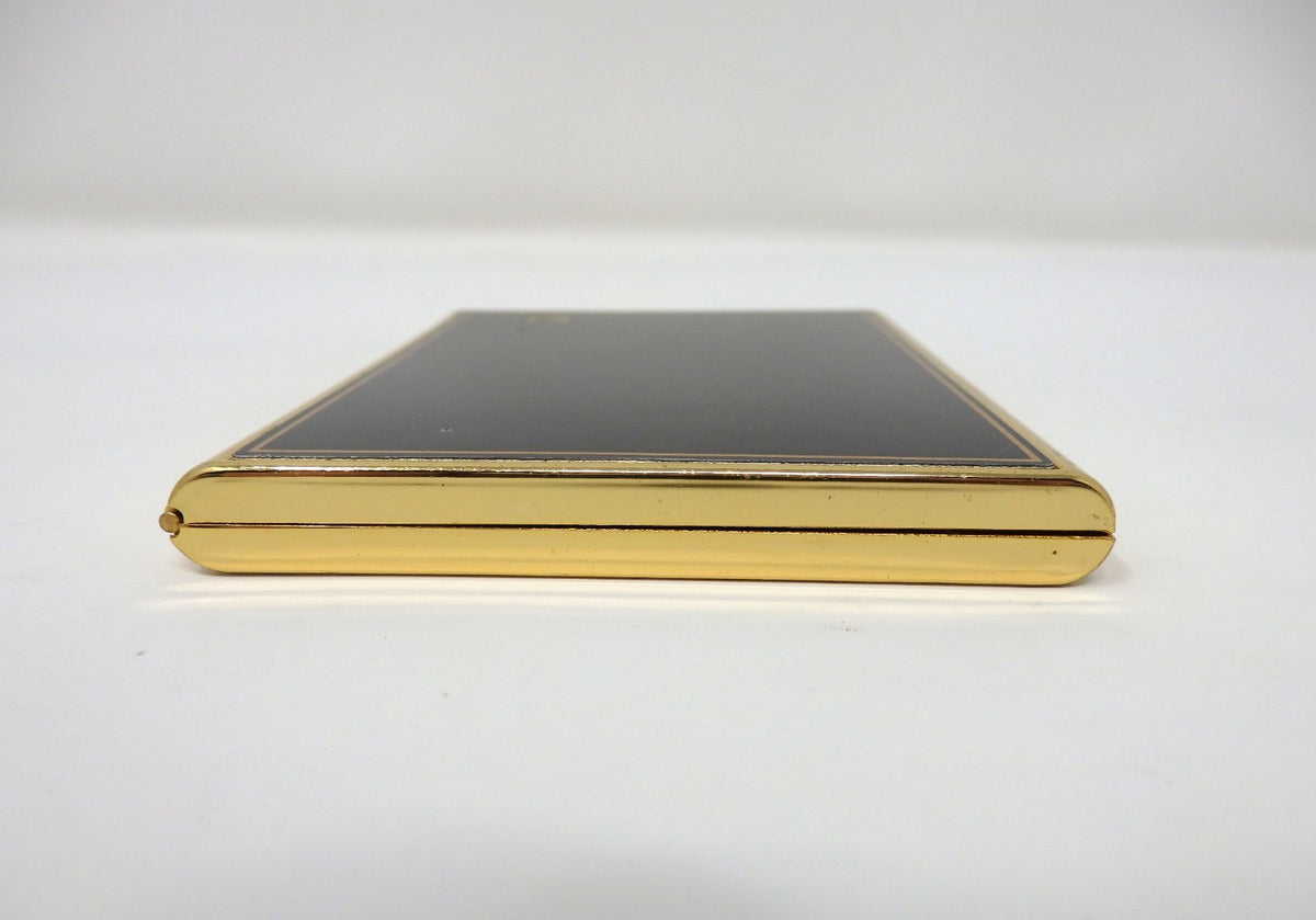 Emanuel Ungaro Cigarette Holder Card Case Metal Black Gold Classic Simple Rare