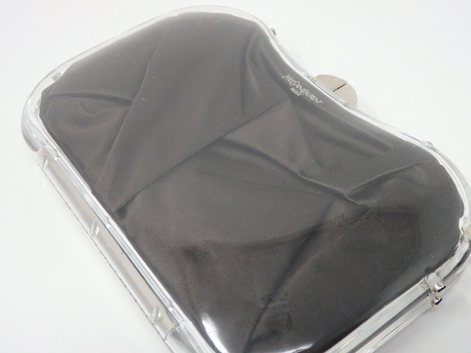 Yves Saint Laurent YSL Rive Gauche Vintage Plexiglass Clutch Bag Brown w/Tag
