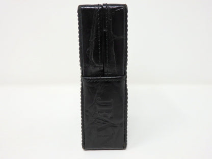 Jean Paul Gaultier Cigarette Case Black Croc Embossed Leather w/ Box Pouch RARE!