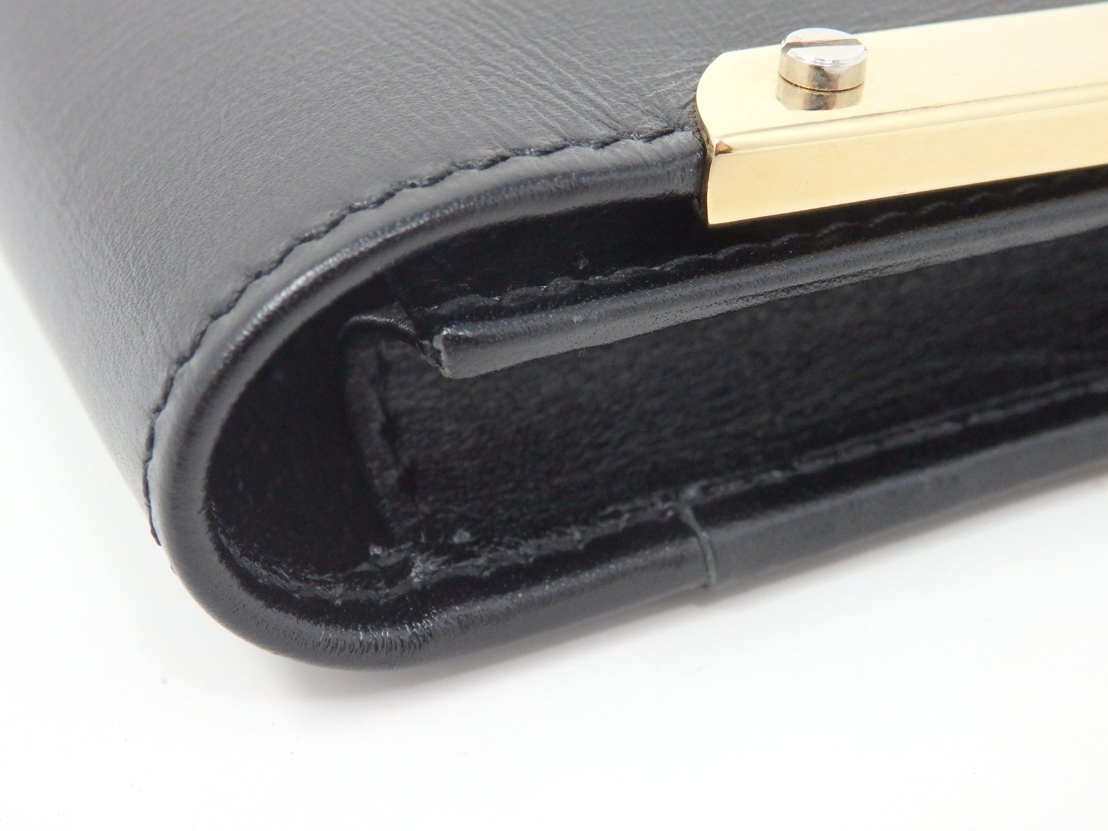 Dolce & Gabbana DG Logo Black Leather Cigarette Case Gold Tone Box Card Rare JPN
