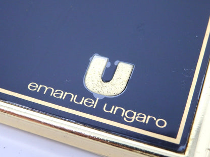 Emanuel Ungaro Cigarette Holder Card Case Metal Black Gold Classic Simple Rare