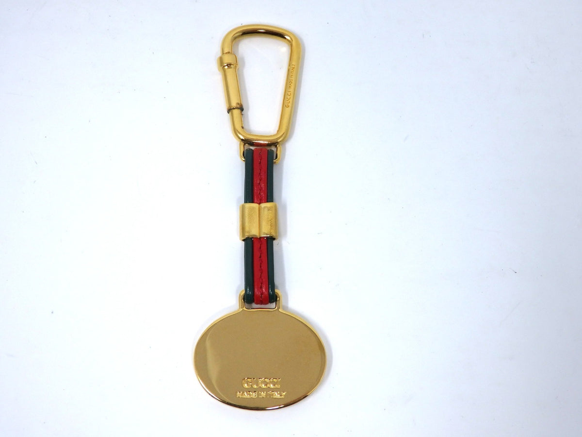GUCCI Vintage Sherry Line Interlocking G Logo Keychain Holder Ring Charm Boxed