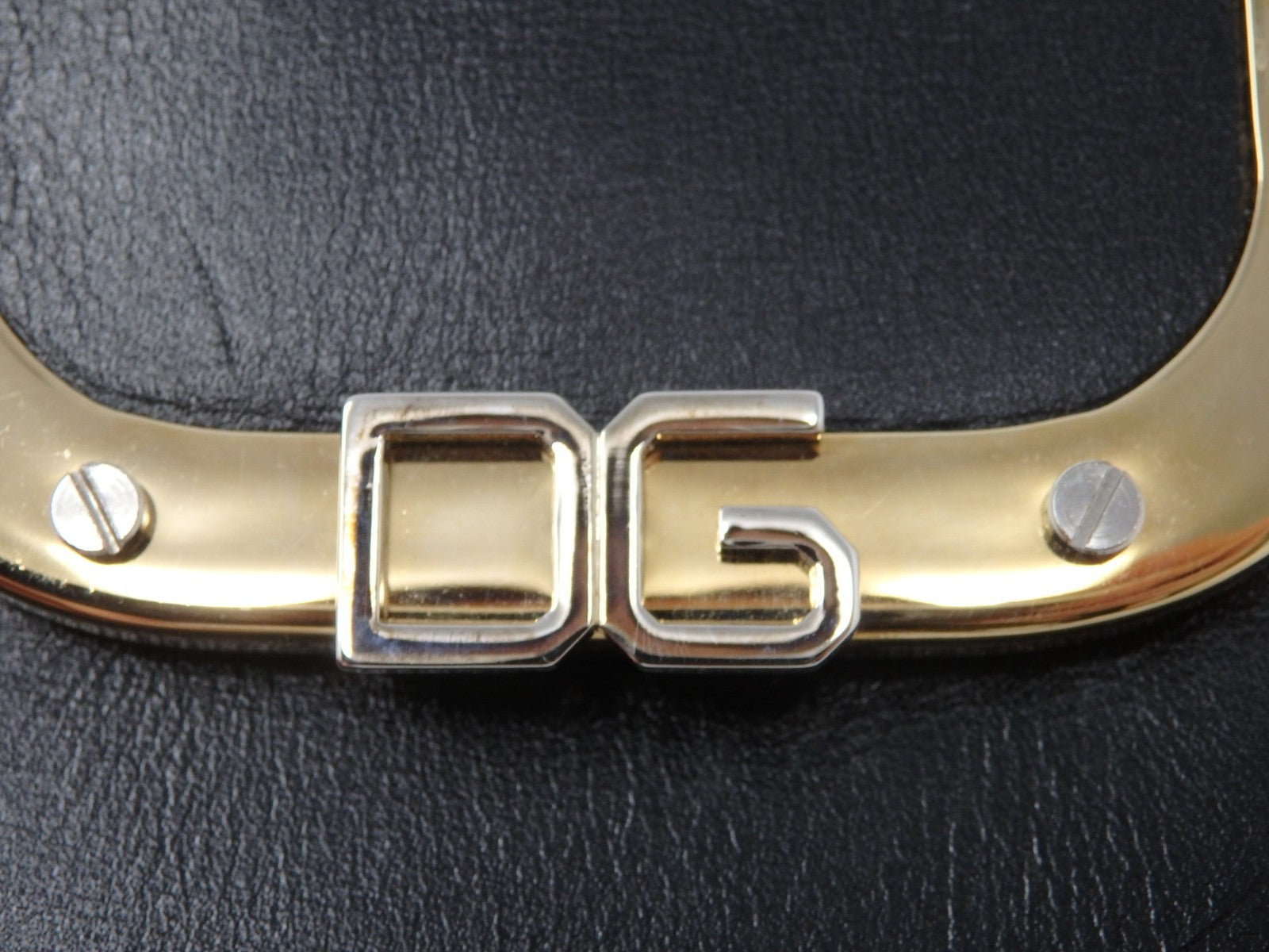 Dolce & Gabbana DG Logo Black Leather Cigarette Case Gold Tone Box Card Rare JPN