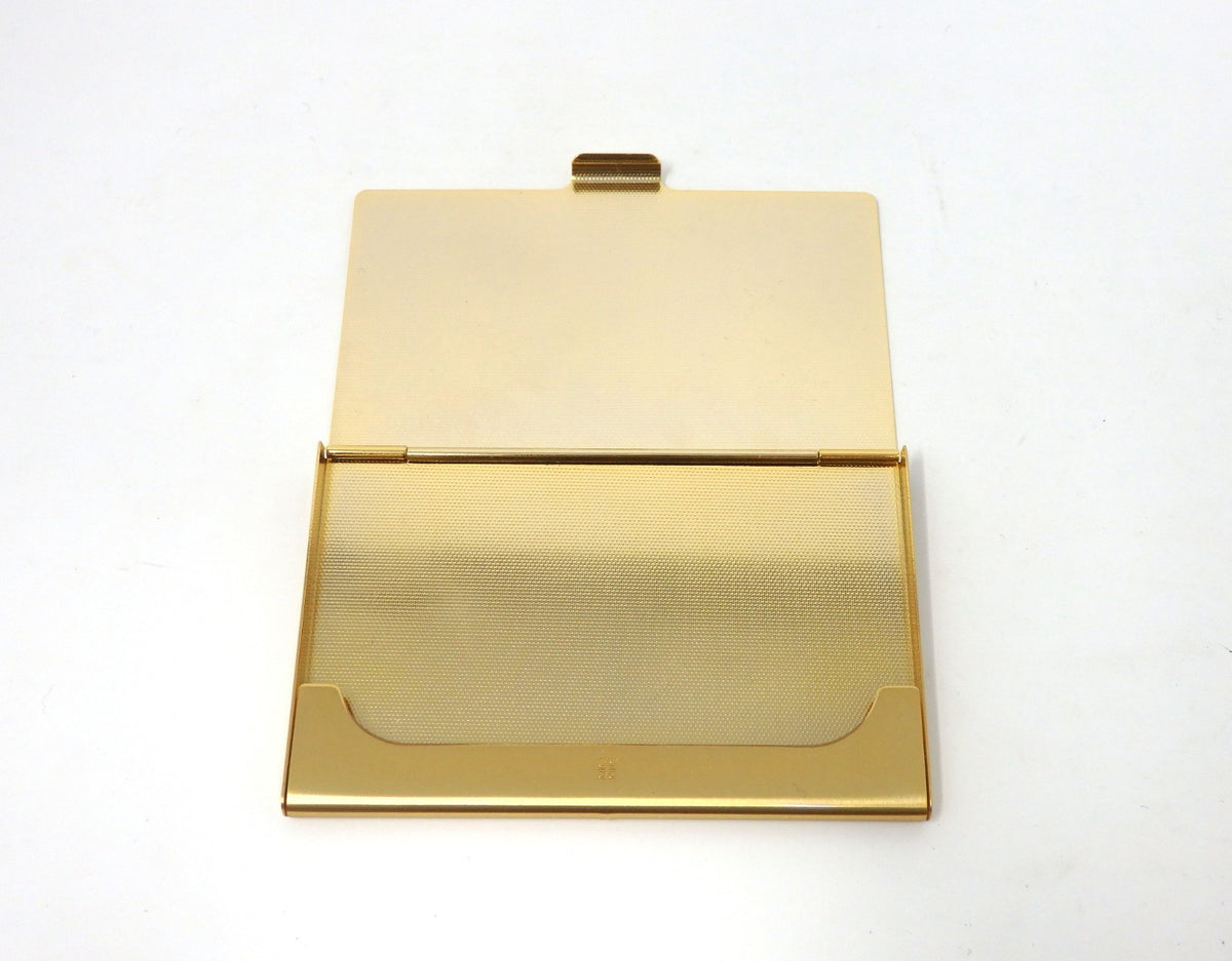 GIVENCHY Logo Card Case Holder Metal Navy × Gold with Box Unused Mint Classic