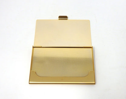 GIVENCHY Logo Card Case Holder Metal Navy × Gold with Box Unused Mint Classic
