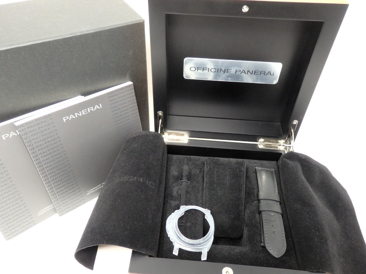 OFFICINE PANERAI Watch Box Case Storage Wood Empty Genuine Belt Booklets Bezel