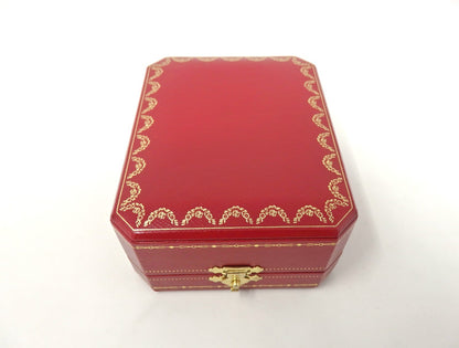 Cartier Double Wedding Band Pair Ring Presentation Box Red Empty w/ 2 Holders