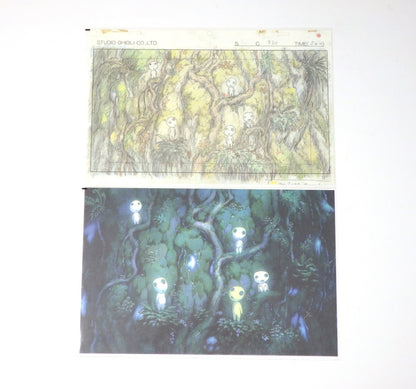 Studio Ghibli Princess Mononoke Double Postcard Original Picture Art Cel Layout