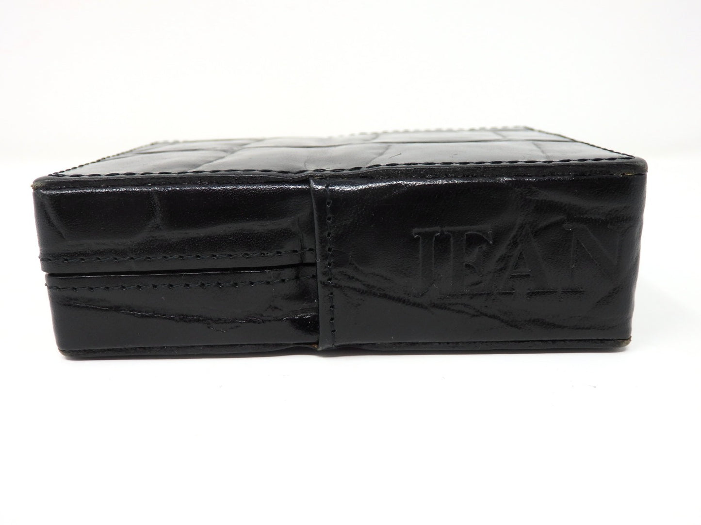 Jean Paul Gaultier Cigarette Case Black Croc Embossed Leather w/ Box Pouch RARE!