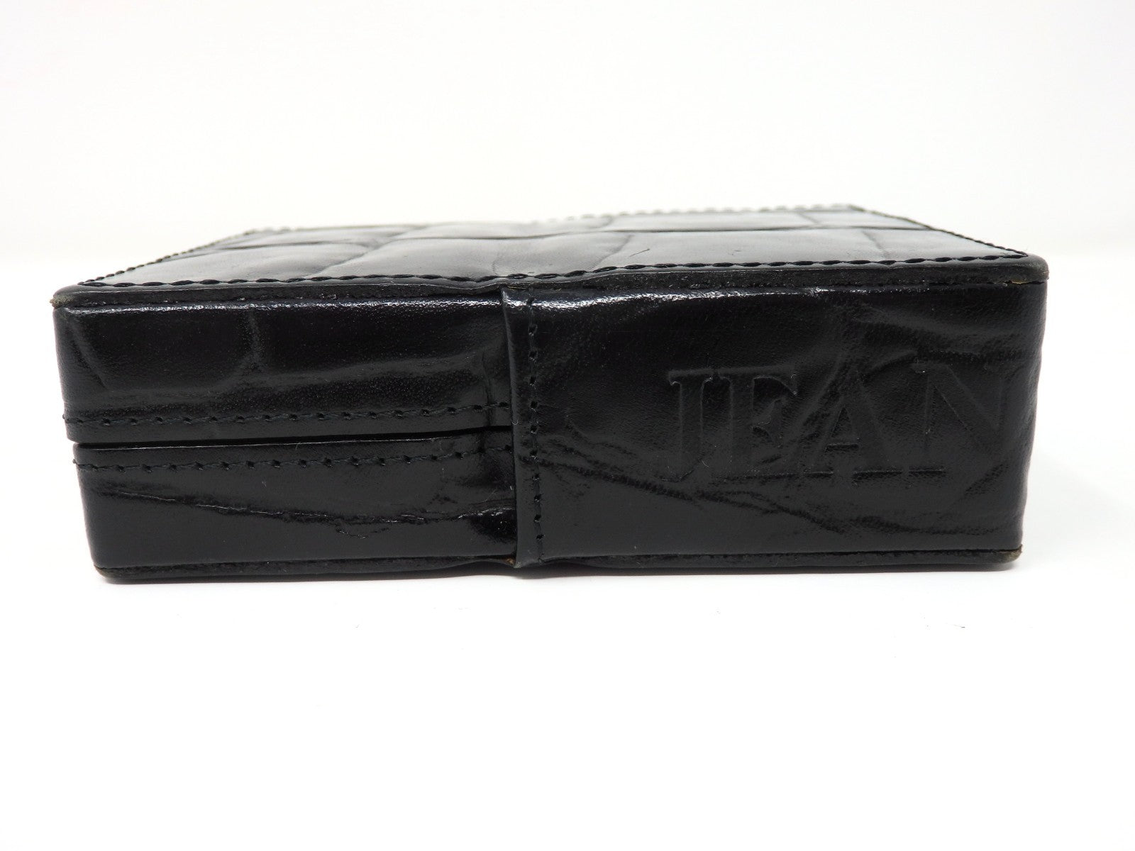 Jean Paul Gaultier Cigarette Case Black Croc Embossed Leather w/ Box Pouch RARE!