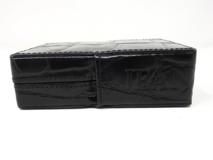 Jean Paul Gaultier Cigarette Case Black Croc Embossed Leather w/ Box Pouch RARE!