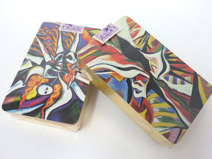 TARO OKAMOTO Art Vintage Playing Cards 2 deck Sealed Red Box GIFT Mint Rare JPN