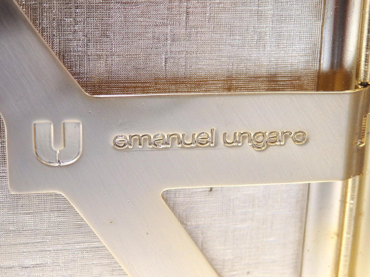 Emanuel Ungaro Cigarette Holder Card Case Metal Black Gold Classic Simple Rare