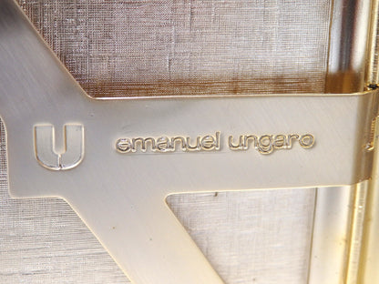 Emanuel Ungaro Cigarette Holder Card Case Metal Black Gold Classic Simple Rare