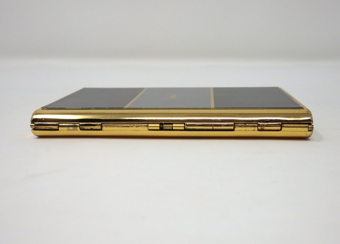 YVES SAINT LAURENT YSL Logo Vintage Cigarette Holder Card Case Gold Black Gray